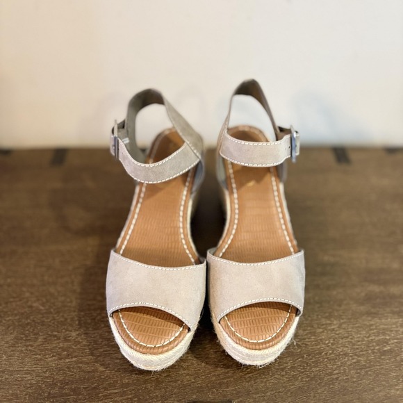Circus By Sam Edelman Shoes Womens 8 Gray Espadrille‎ Wedge Sandals Ankle Strap - Picture 2 of 9